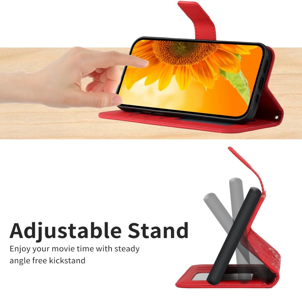 Sunflower knížkové pouzdro na Vivo X80 Lite - červené