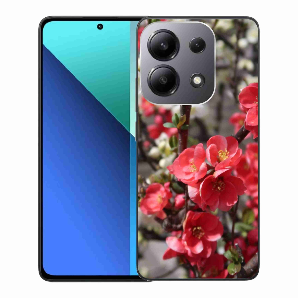 Gelový kryt mmCase na Xiaomi Redmi Note 13 - červené květy