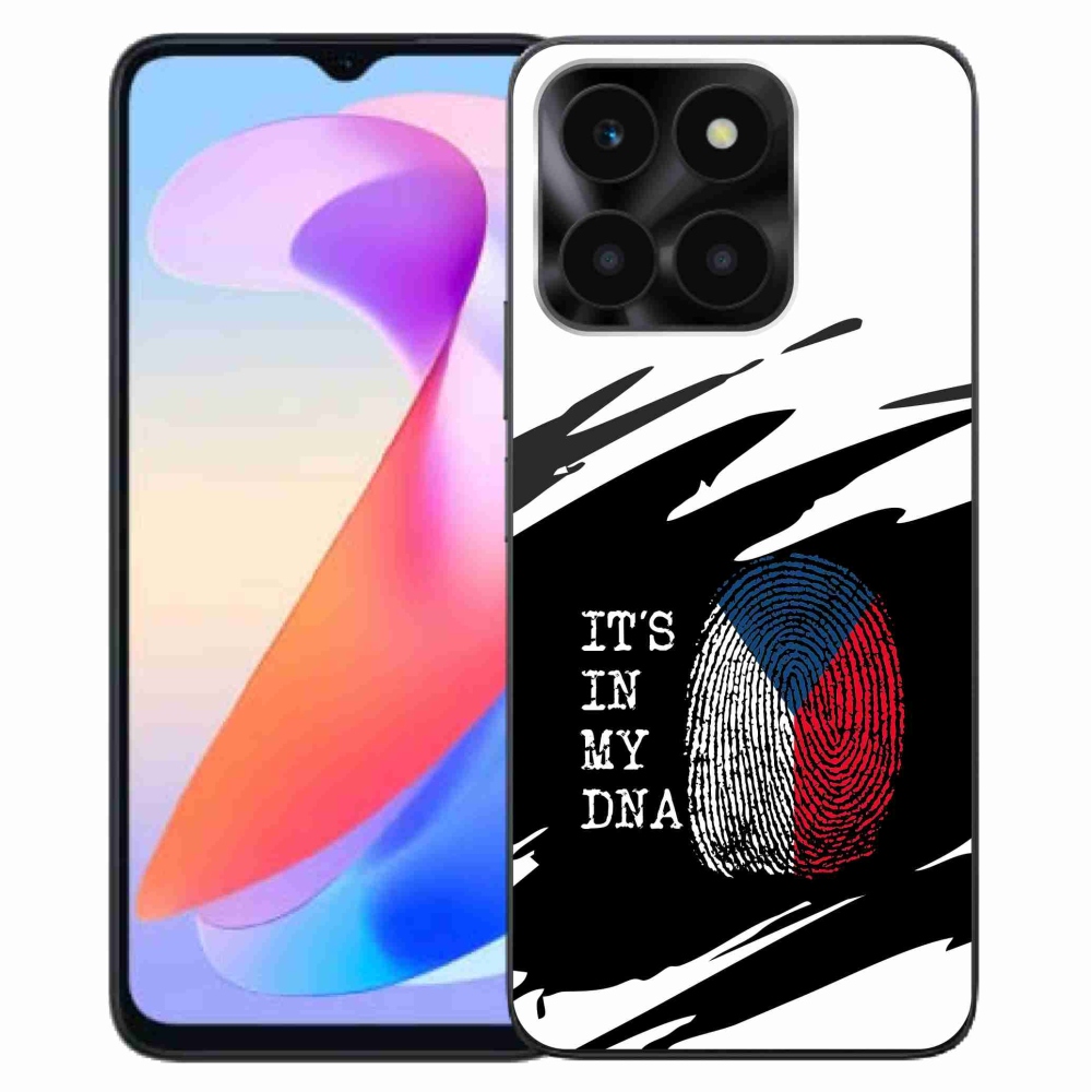 Gelový kryt mmCase na Honor X6a - vlajka otisk prstu černobílé pozadí