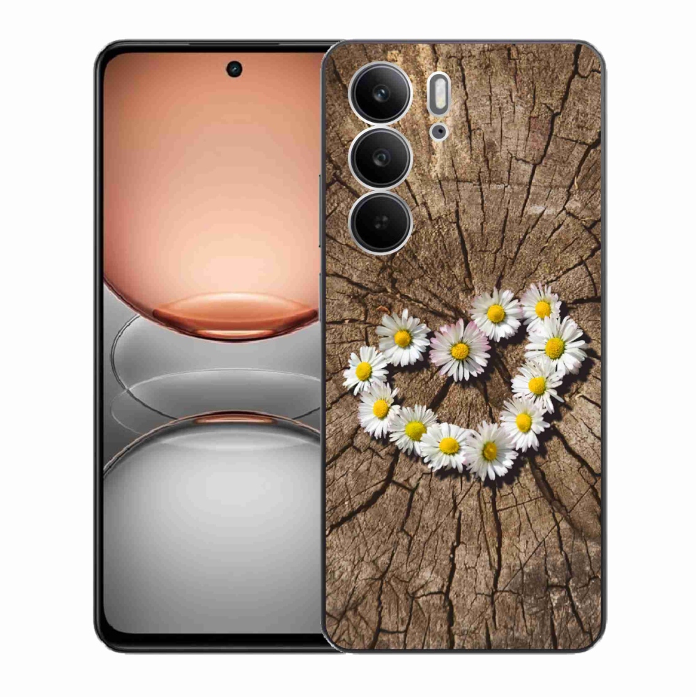 Gelový kryt mmCase na Realme C75 - srdce z kopretin