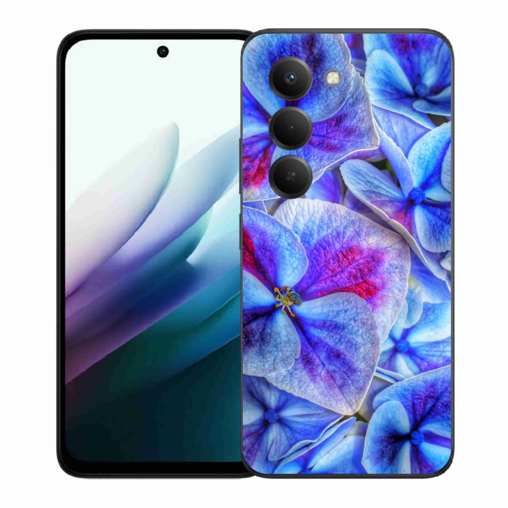 Gelový kryt mmCase na Xiaomi Redmi 15 4G/5G (171mm) - modré květy 1