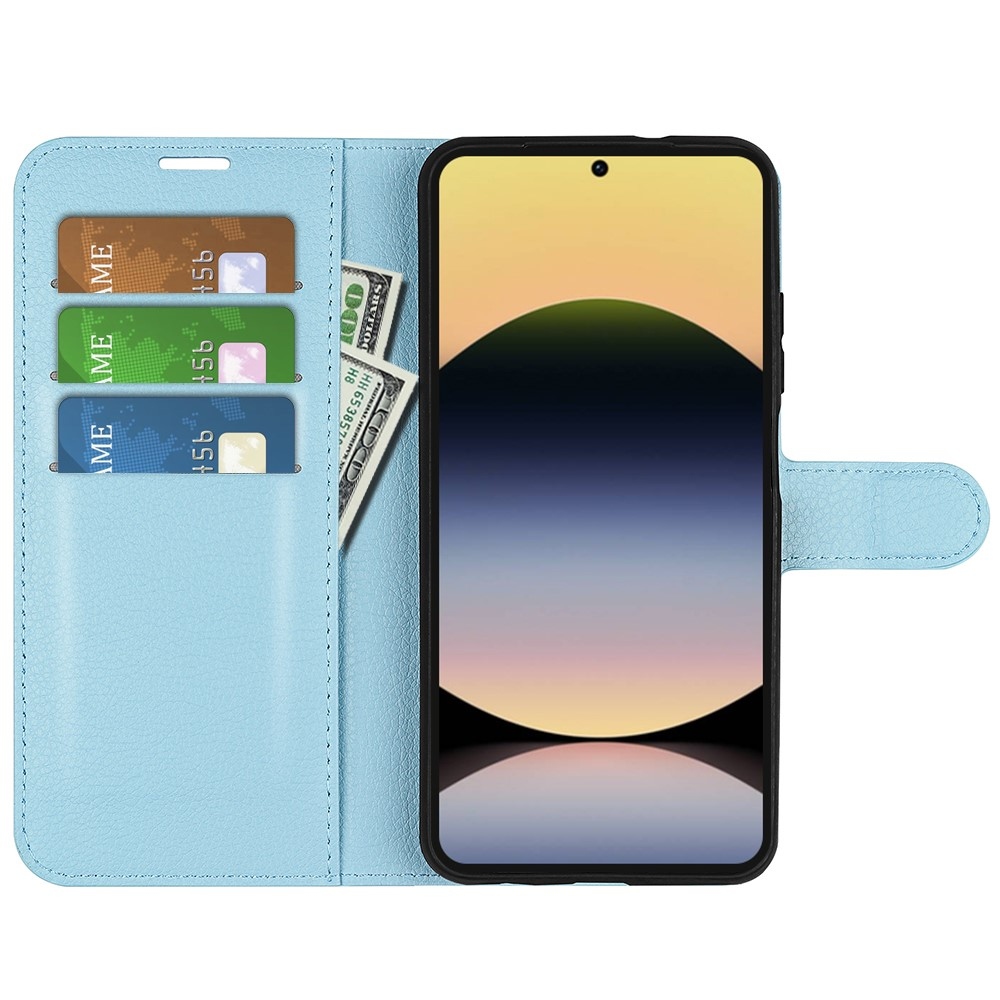 Litchi knížkové pouzdro na Xiaomi Redmi Note 14S - modré