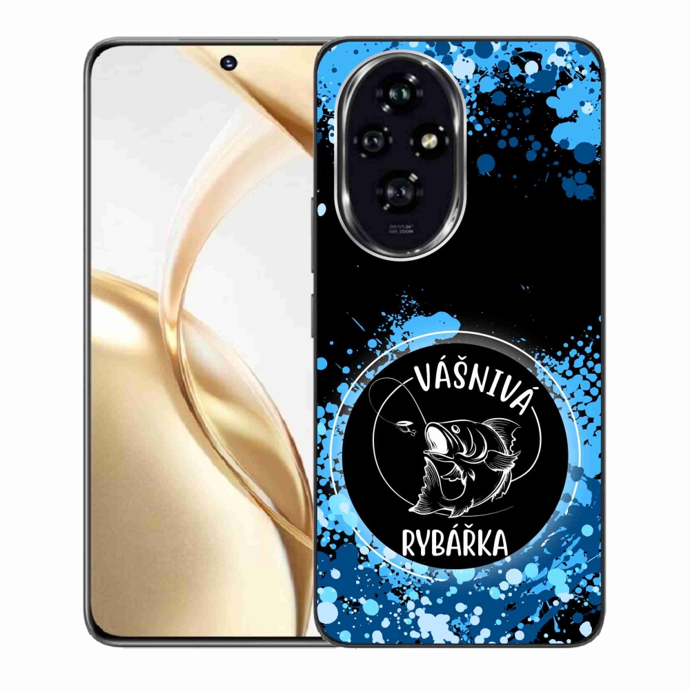 Gelový kryt mmCase na Honor 200 5G - vášnivá rybářka černé pozadí