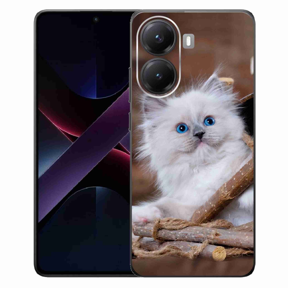 Gelový kryt mmCase na Xiaomi Poco X7 Pro 5G - bílé kotě