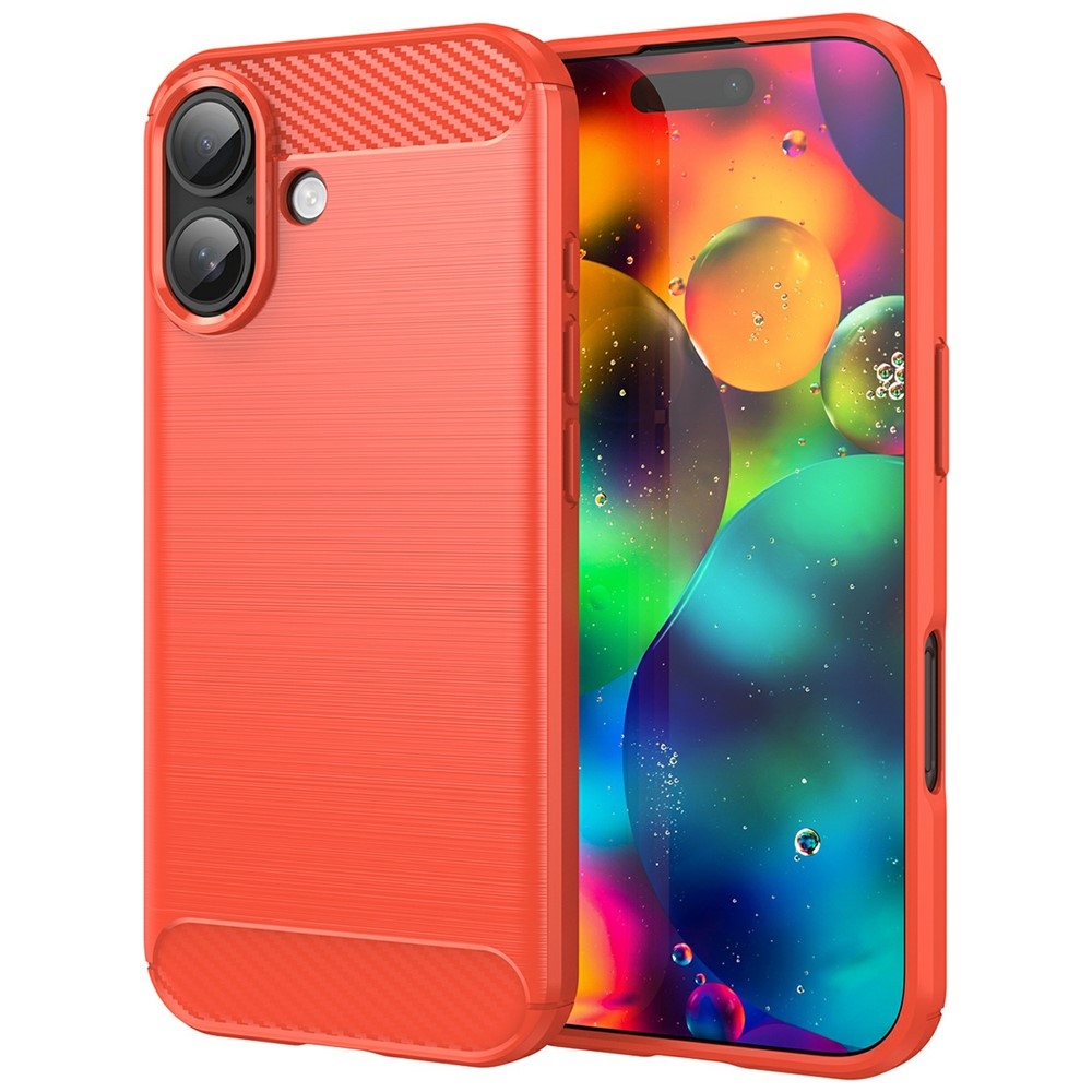Carbon odolný gelový obal na iPhone 17 - červený