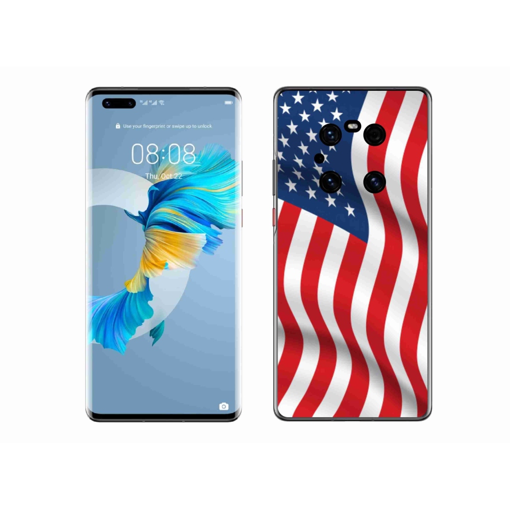 Gelový kryt mmCase na mobil Huawei Mate 40 Pro - USA vlajka