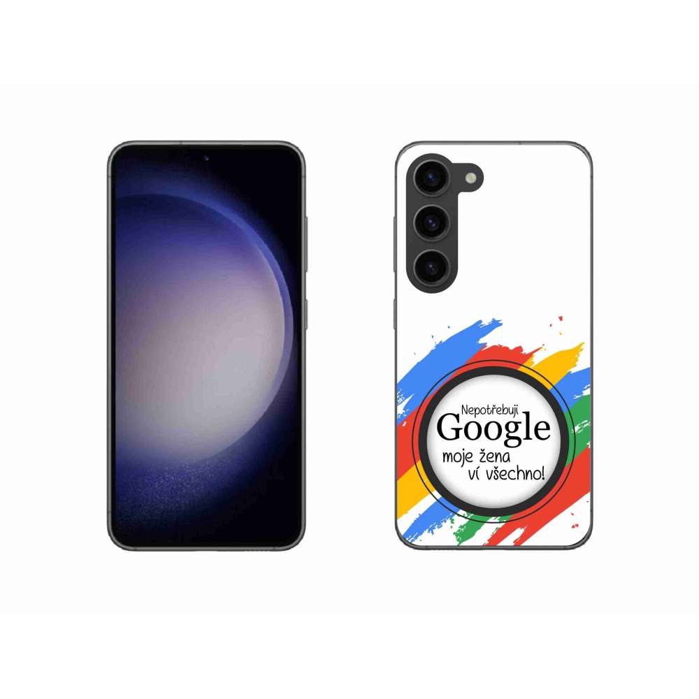 Gelový kryt mmCase na Samsung Galaxy S23 5G - žena ví všechno bílé pozadí