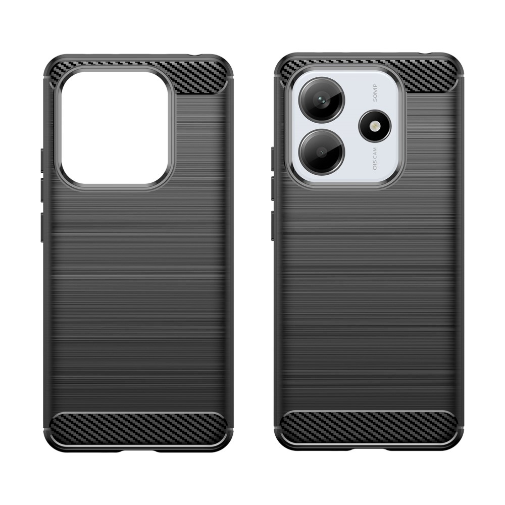 Carbon odolný gelový obal na Xiaomi Redmi Note 14 5G - černý