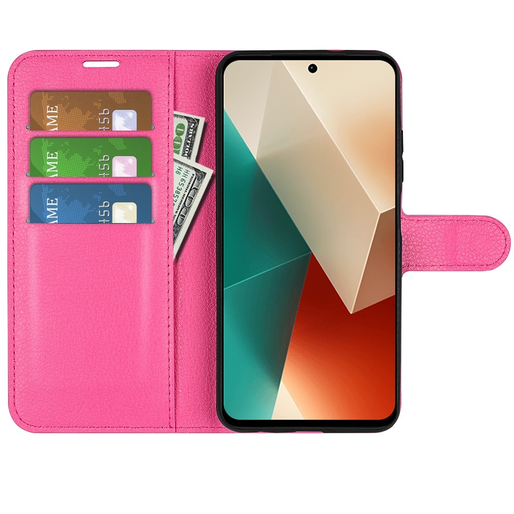 Litchi knížkové pouzdro na Xiaomi Redmi Note 13 5G - rose