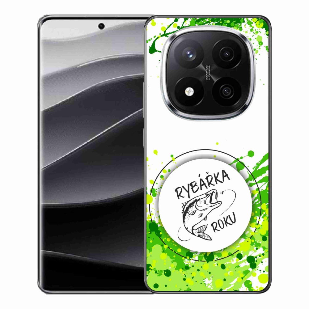 Gelový kryt mmCase na Xiaomi Redmi Note 14 Pro+ 5G - rybářka roku bílé pozadí
