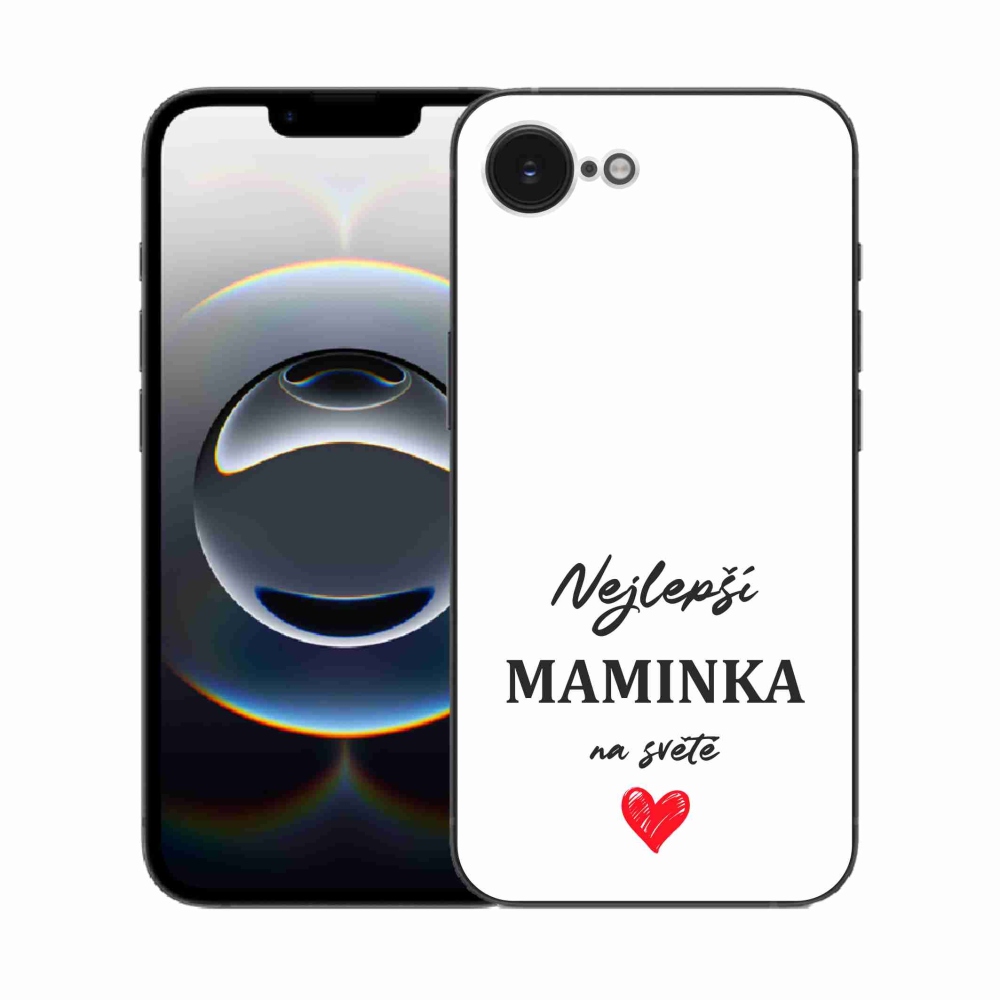 Gelový kryt mmCase na iPhone 16e - nejlepší maminka 1 bílé pozadí