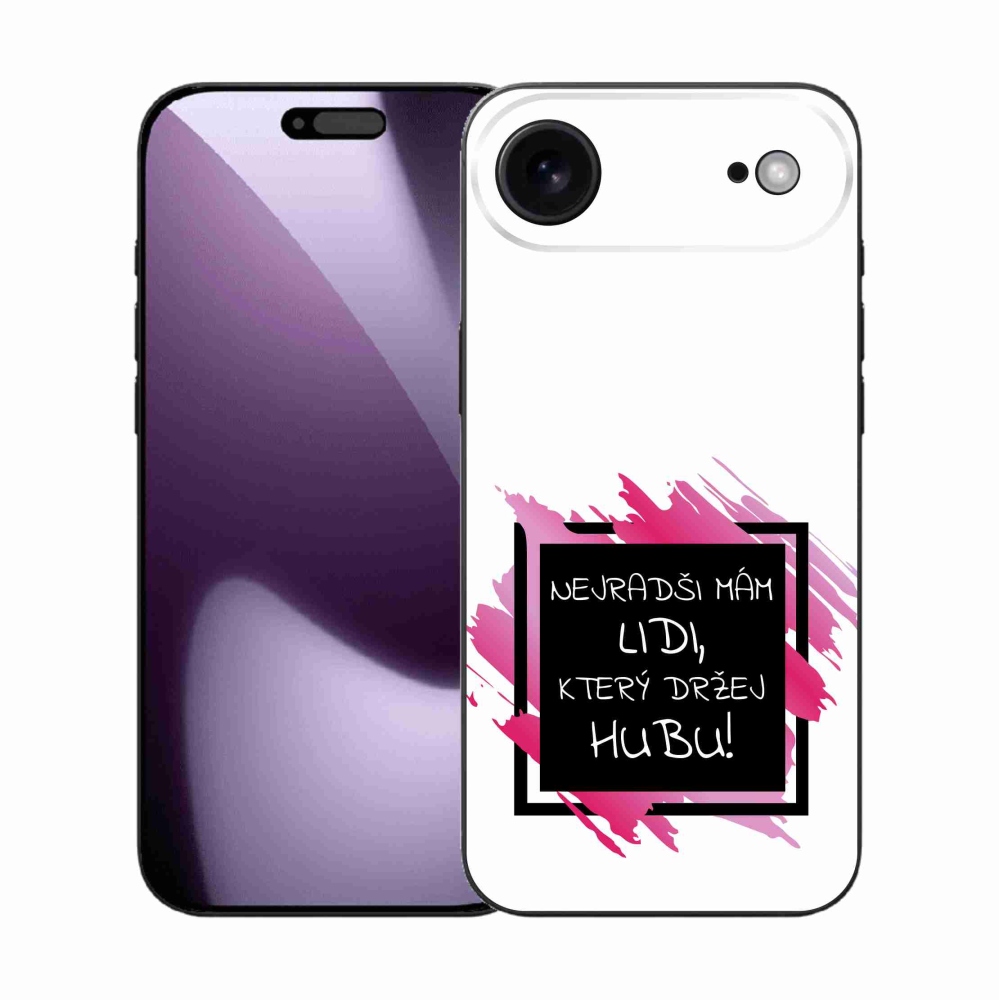 Gelový kryt mmCase na iPhone 17 Air - vtipný text 7 černobílé pozadí