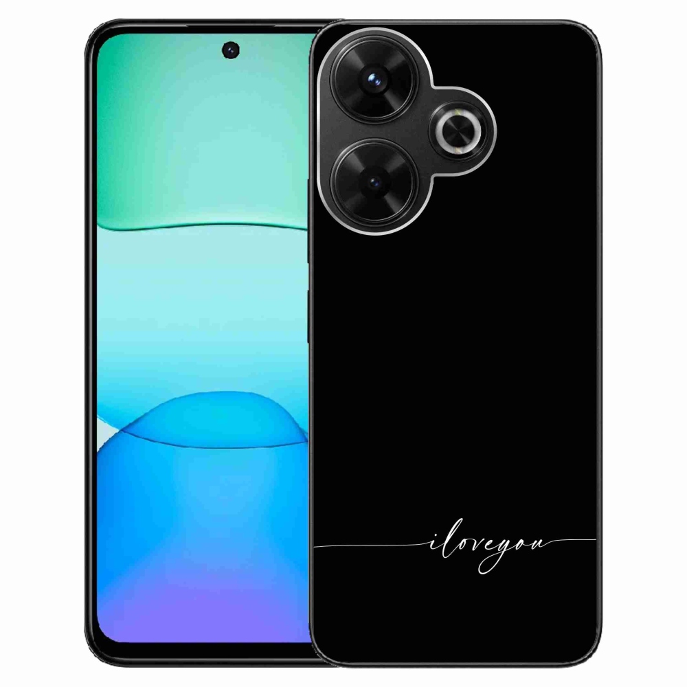 Gelový kryt mmCase na Xiaomi Redmi 13 4G/Poco M6 4G  - I love you černé pozadí