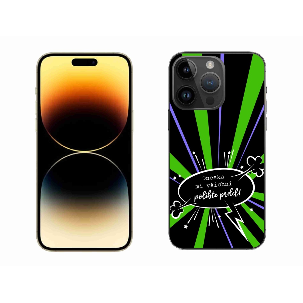 Gelový kryt mmCase na iPhone 14 Pro Max 6.7 - vtipný text 15 černé pozadí