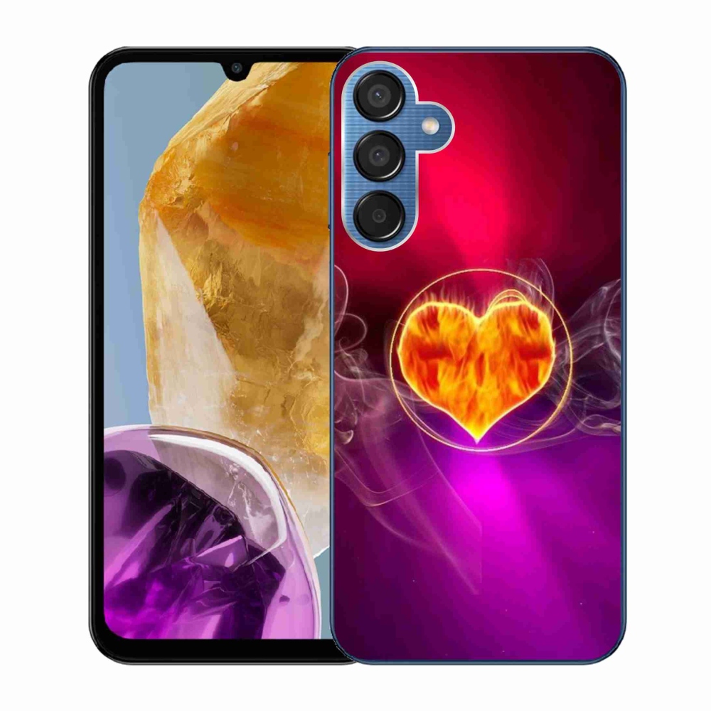 Gelový kryt mmCase na Samsung Galaxy M15 5G - ohnivé srdce