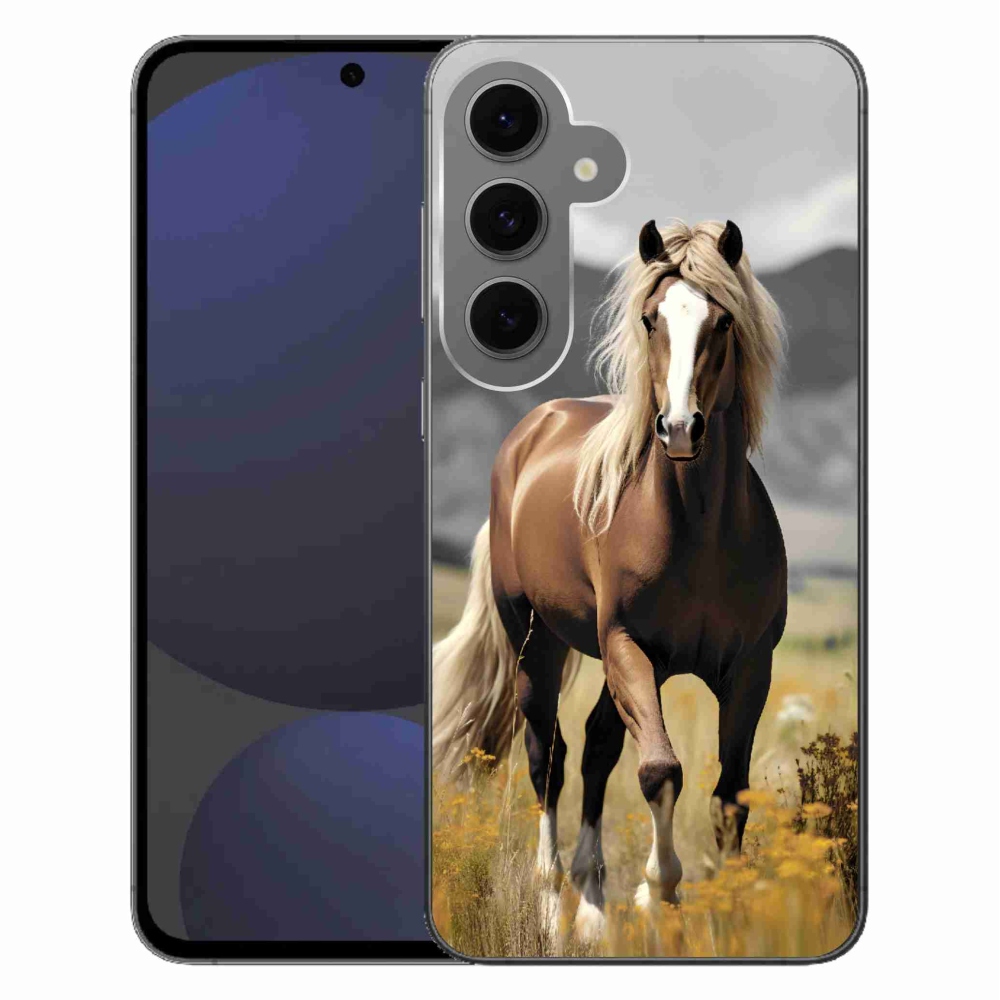 Gelový kryt mmCase na Samsung Galaxy S24 FE - hnědý kůň 1