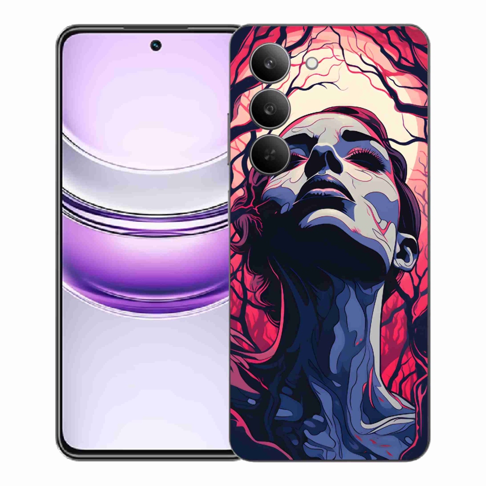 Gelový kryt mmCase na Realme 14x 5G - abstraktní obličej
