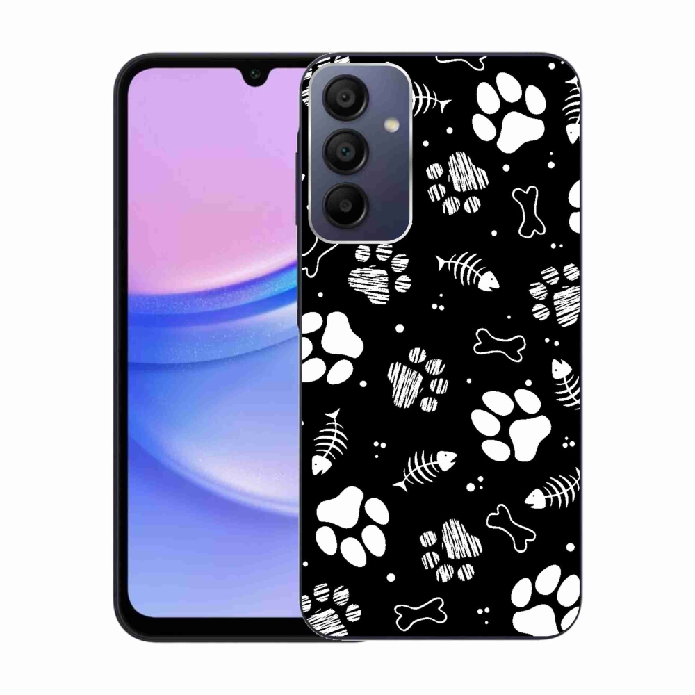 Gelový kryt mmCase na Samsung Galaxy A15 4G/5G - psí tlapky