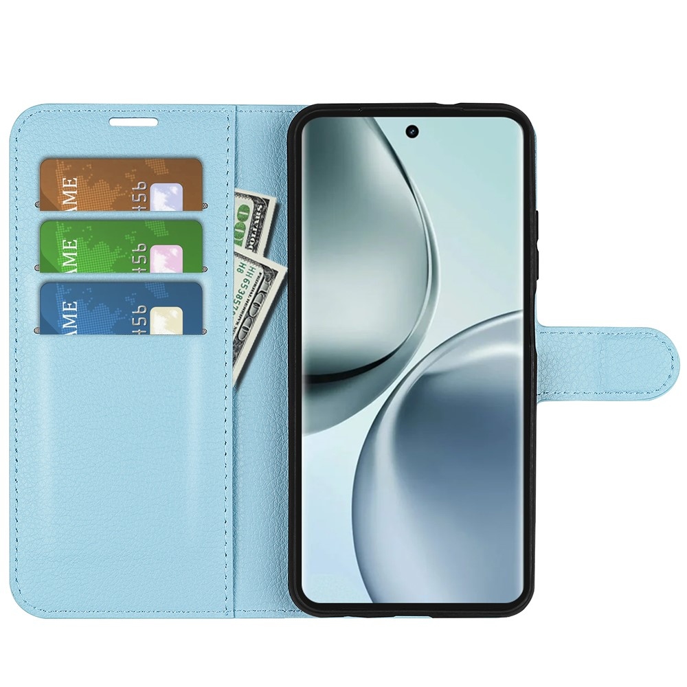 Litchi knížkové pouzdro na Realme 14 Pro 5G - modré