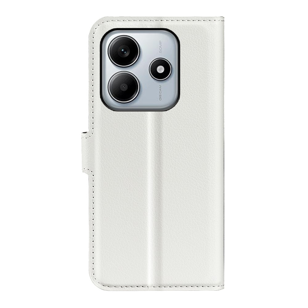 Litchi knížkové pouzdro na Xiaomi Redmi Note 14 5G - bílé