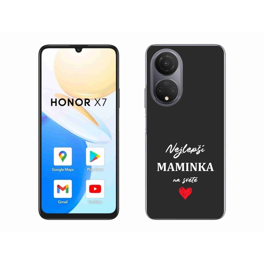 Gelový kryt mmCase na Honor X7 - nejlepší maminka 1 černé pozadí