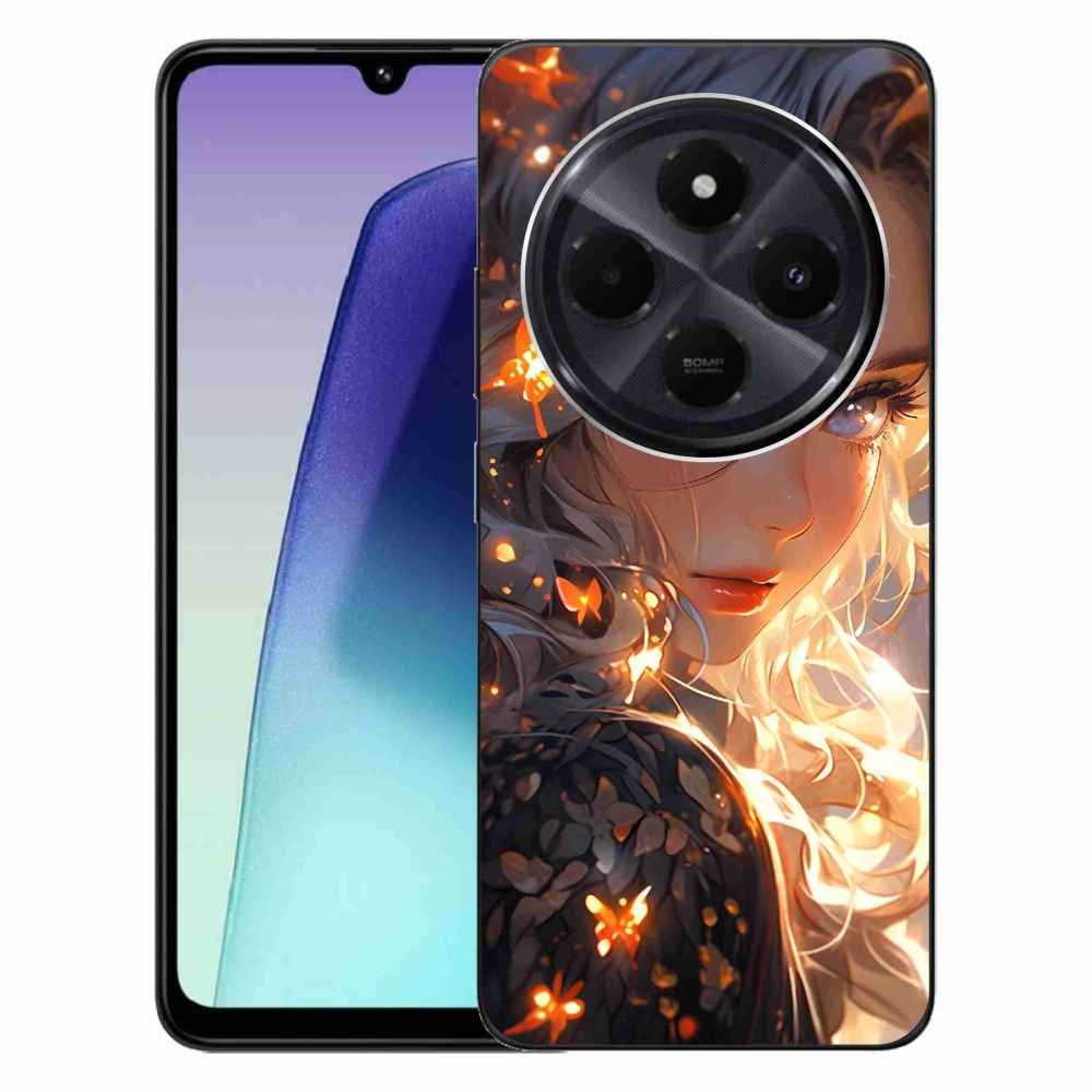Gelový kryt mmCase na Xiaomi Redmi 14C/Poco C75 - dívka a motýli