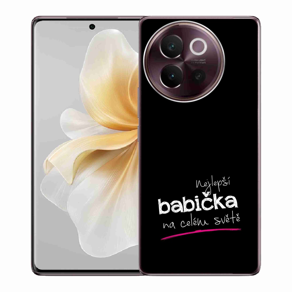 Gelový kryt mmCase na Vivo V40 Lite 5G - nejlepší babička 4 černé pozadí