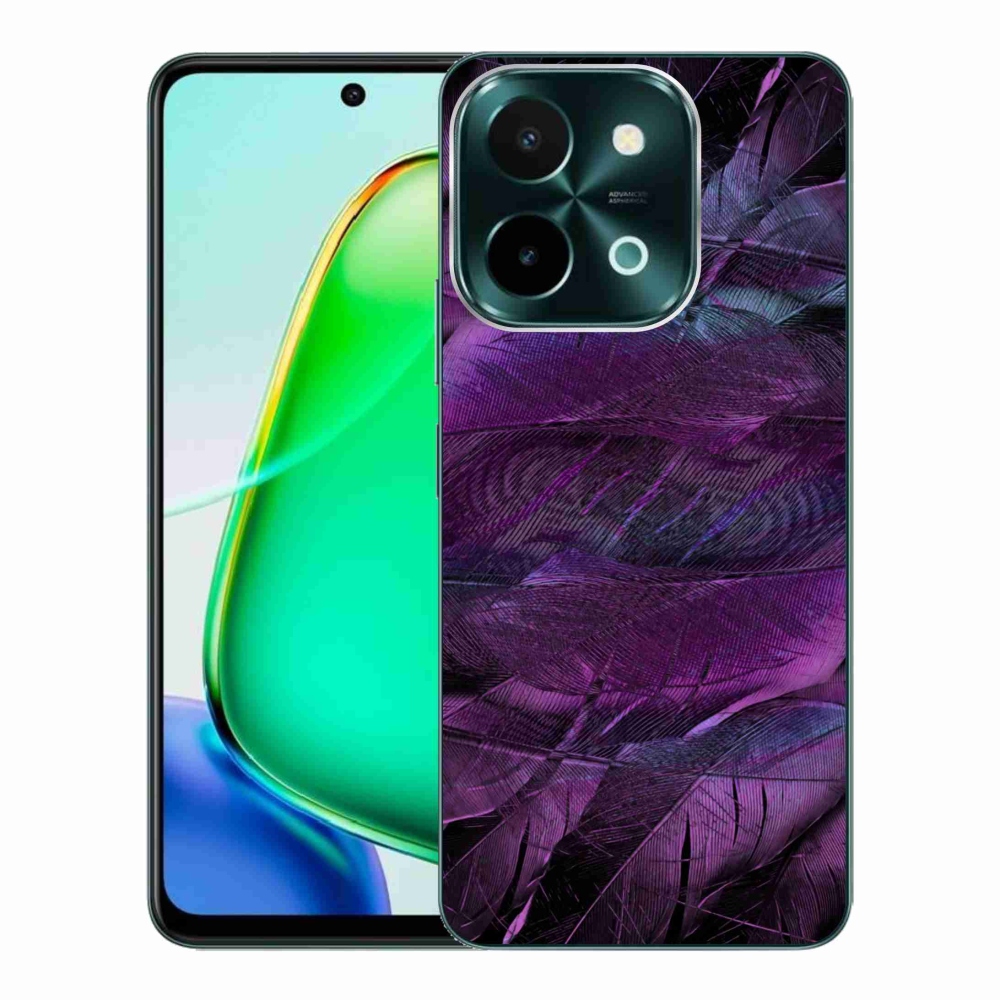 Gelový kryt mmCase na Vivo Y28 - fialová pírka