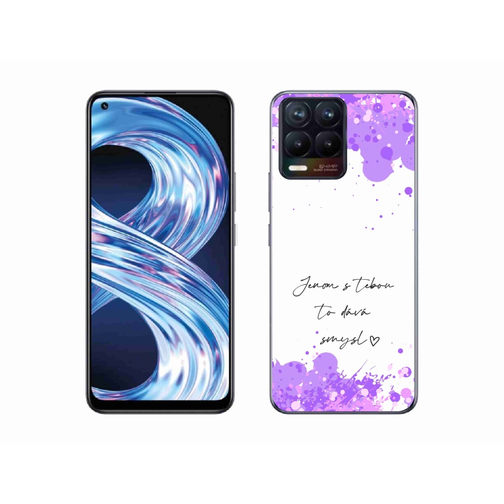 Gelový kryt mmCase na Realme 8 4G - zamilovaný text bílé pozadí