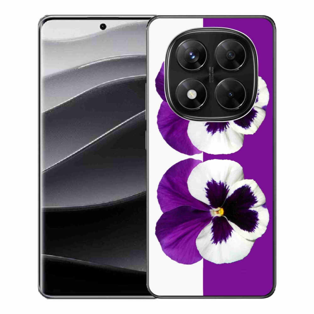 Gelový kryt mmCase na Xiaomi Redmi Note 14 Pro 5G/Poco X7 5G - fialovobílý květ
