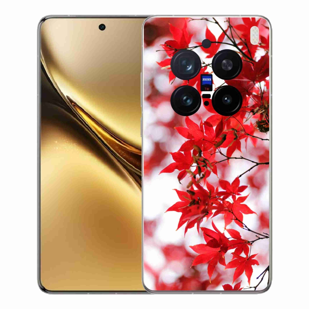 Gelový kryt mmCase na Vivo X200 Pro 5G - červené listy