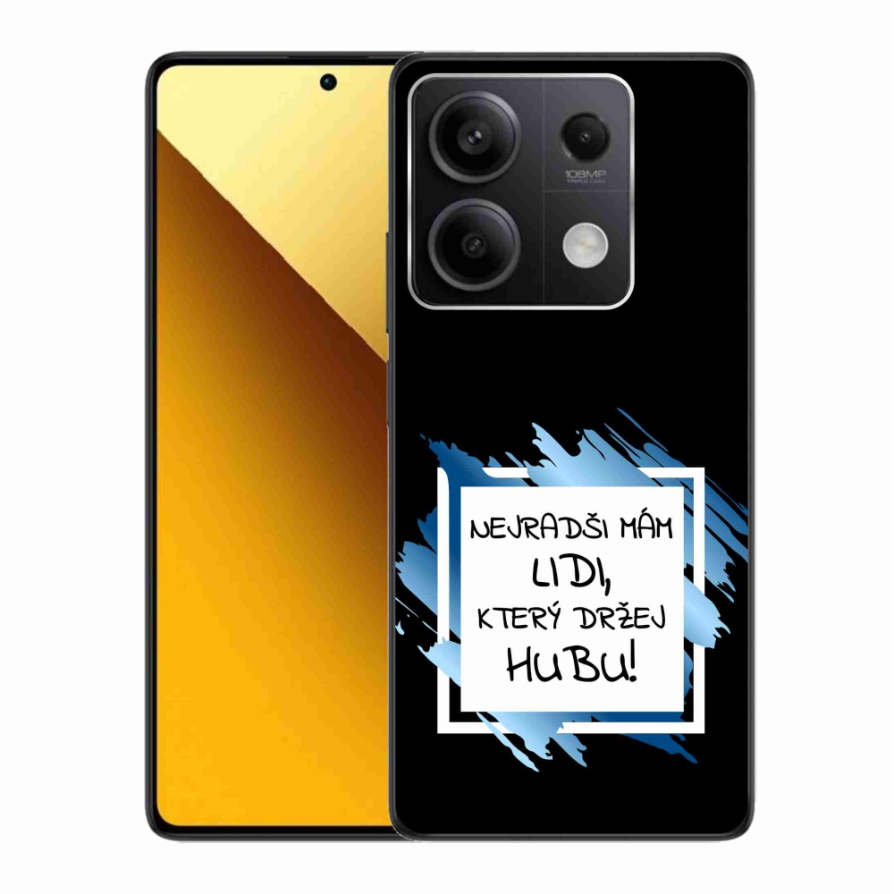 Gelový kryt mmCase na Xiaomi Redmi Note 13 5G - vtipný text 7 bíločerné pozadí