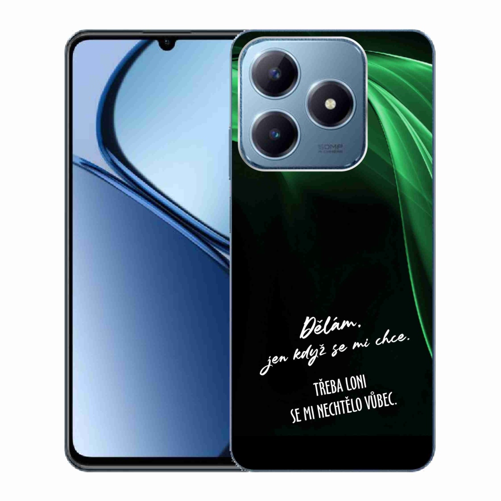 Gelový kryt mmCase na Realme C63 - vtipný text 12 černé pozadí