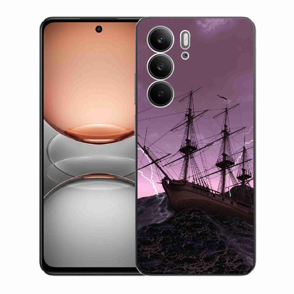 Gelový kryt mmCase na Realme C75 - loď v bouři