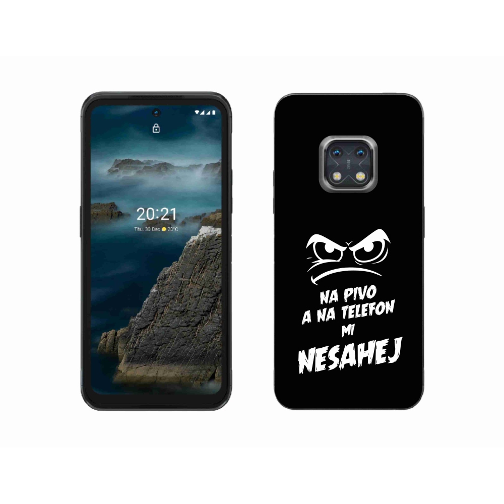 Gelový kryt mmCase na Nokia XR20 - pivní motiv 2 černé pozadí