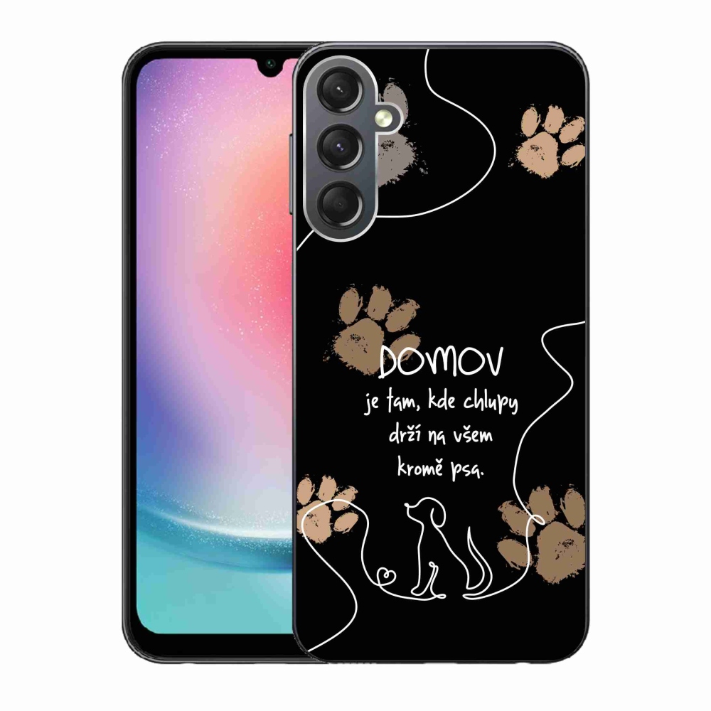Gelový kryt mmCase na Samsung Galaxy A24 - psí motiv černé pozadí