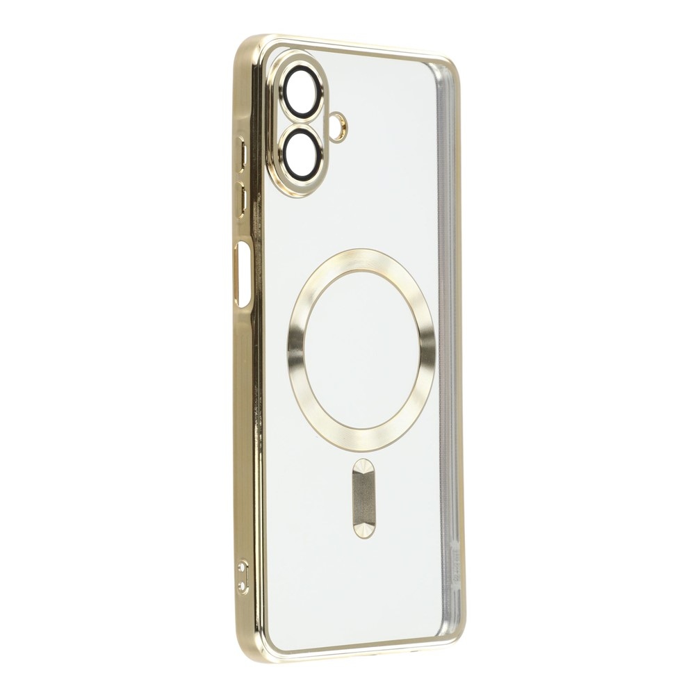 Clear obal s ochranou fotoaparátu a podporou MagSafe na Samsung Galaxy A07 4G - zlatý