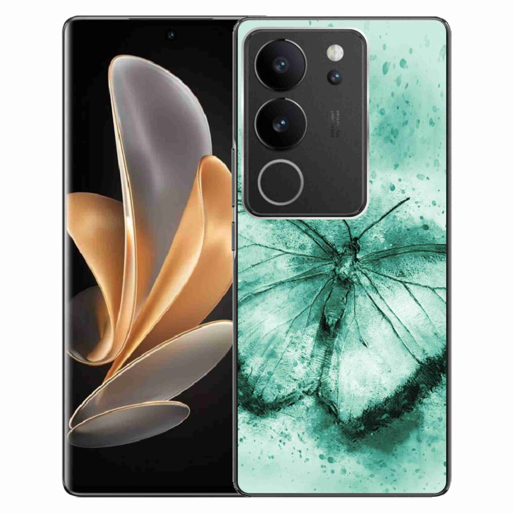 Gelový obal mmCase na Vivo V29 5G - zelený motýl