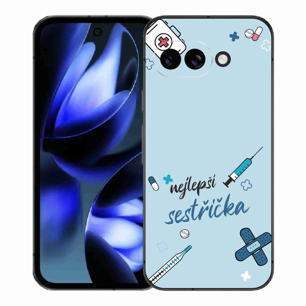 Gelový kryt mmCase na Google Pixel 9a - nejlepší sestřička modré pozadí