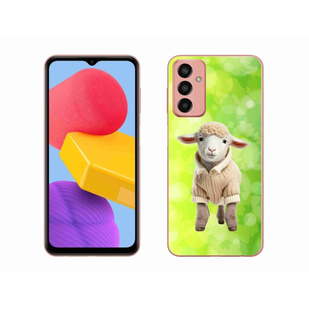 Gelový kryt mmCase na Samsung Galaxy M13 - jehně ve svetru