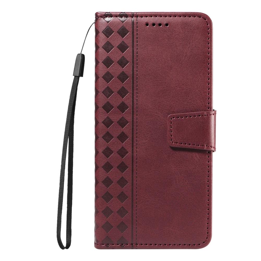 Grids knížkové pouzdro na Xiaomi Redmi 15C 4G/5G (173mm) - vínové