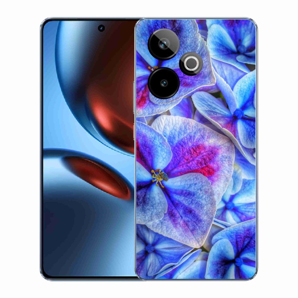 Gelový kryt mmCase na Realme GT 7 5G/GT 7T 5G - modré květy 1