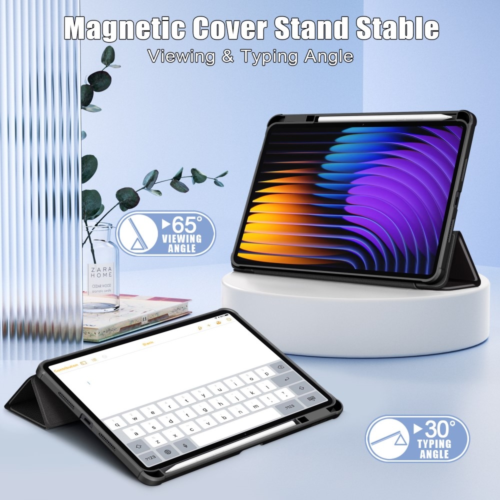 Pattern chytré polohovací pouzdro s průhlednými zády na tablet Xiaomi Pad 7/7 Pro - nesahat