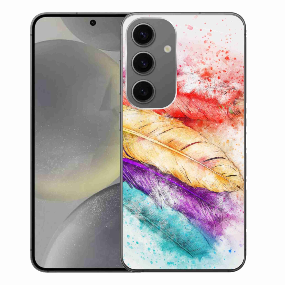 Gelový kryt mmCase na Samsung Galaxy S24+ - barevné peří