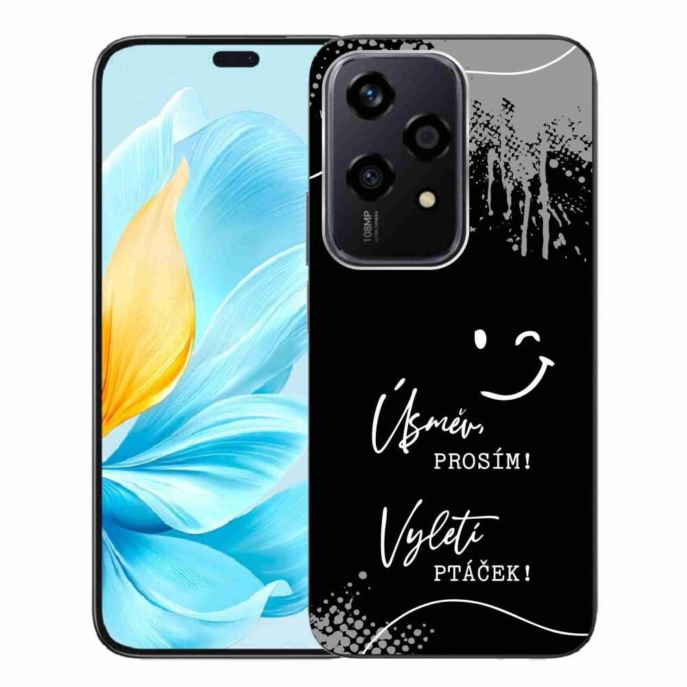 Gelový kryt mmCase na Honor 200 Lite 5G - vtipný text 4 černé pozadí