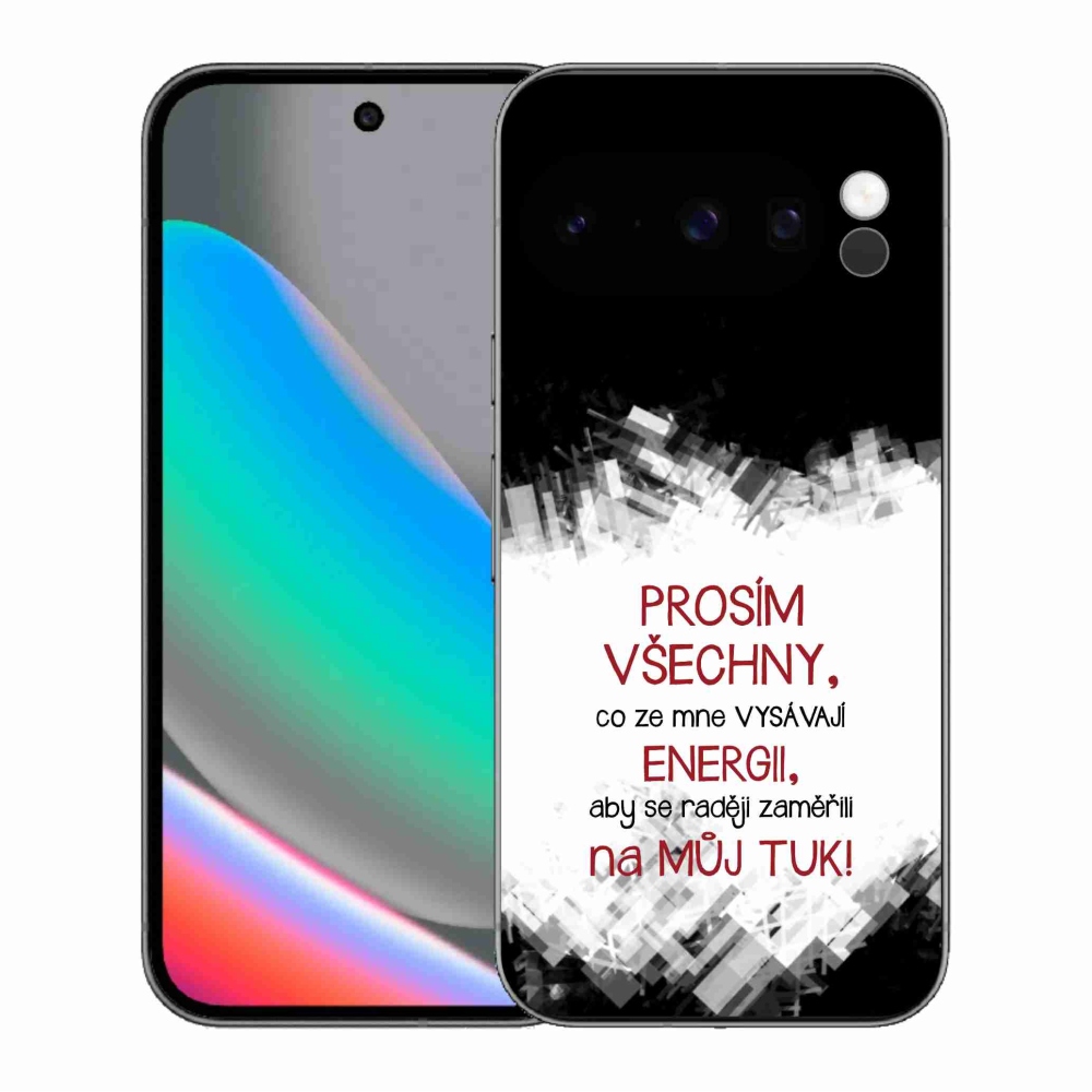 Gelový kryt mmCase na Google Pixel 10 Pro - vtipný text 1 červený
