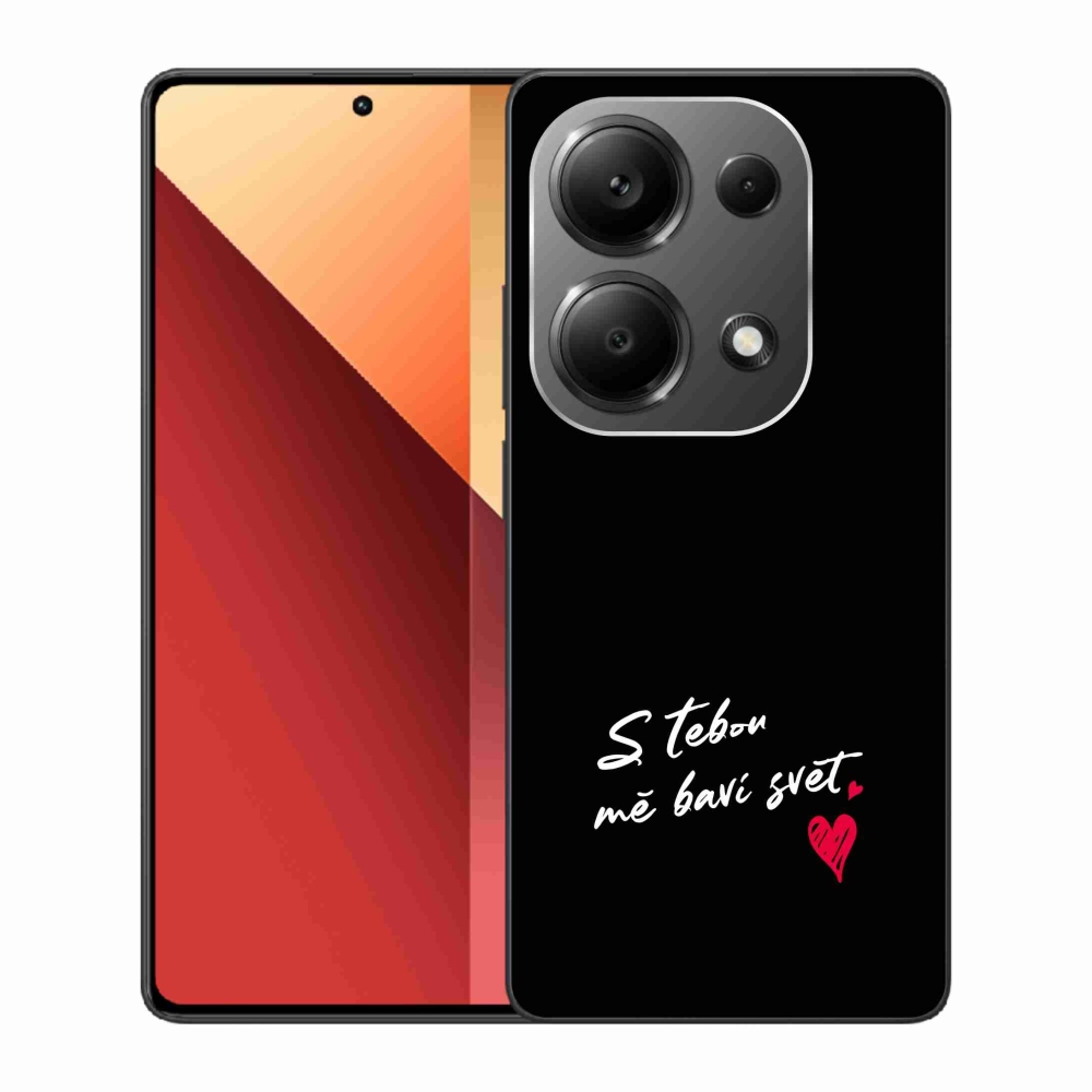 Gelový kryt mmCase na Xiaomi Redmi Note 13 Pro 4G/Poco M6 Pro  - zamilovaný text 1 černé pozadí