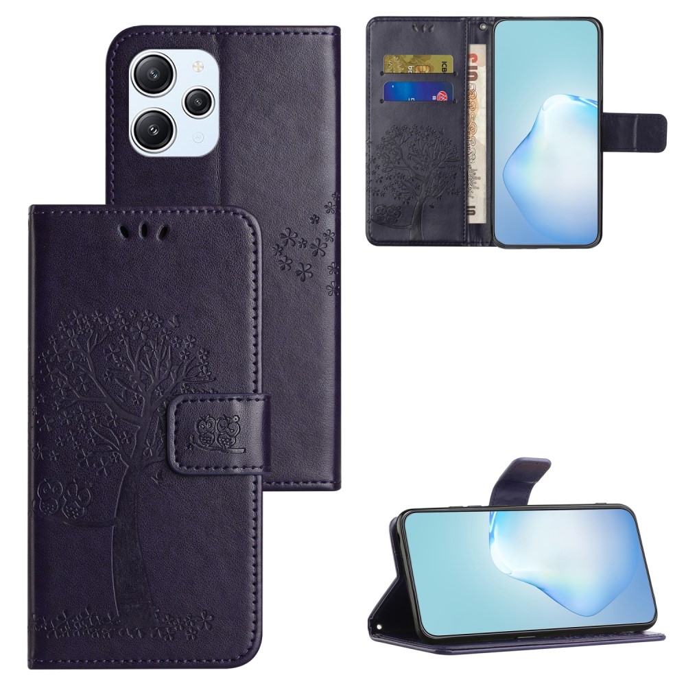Tree knížkové pouzdro na Xiaomi Redmi 12 4G/5G - tmavěfialové