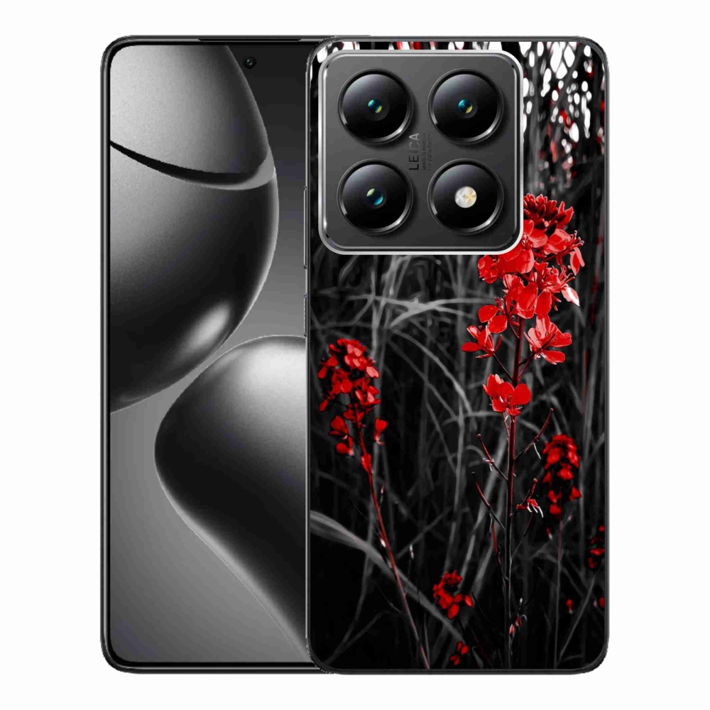 Gelový kryt mmCase na Xiaomi 14T Pro - červená rostlina