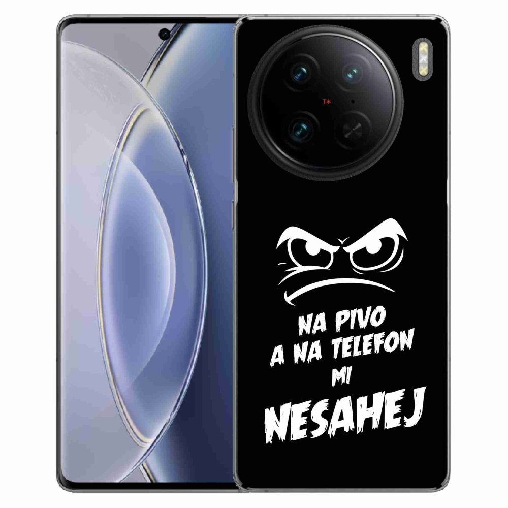 Gelový kryt mmCase na Vivo X90 Pro - pivní motiv 2 černé pozadí